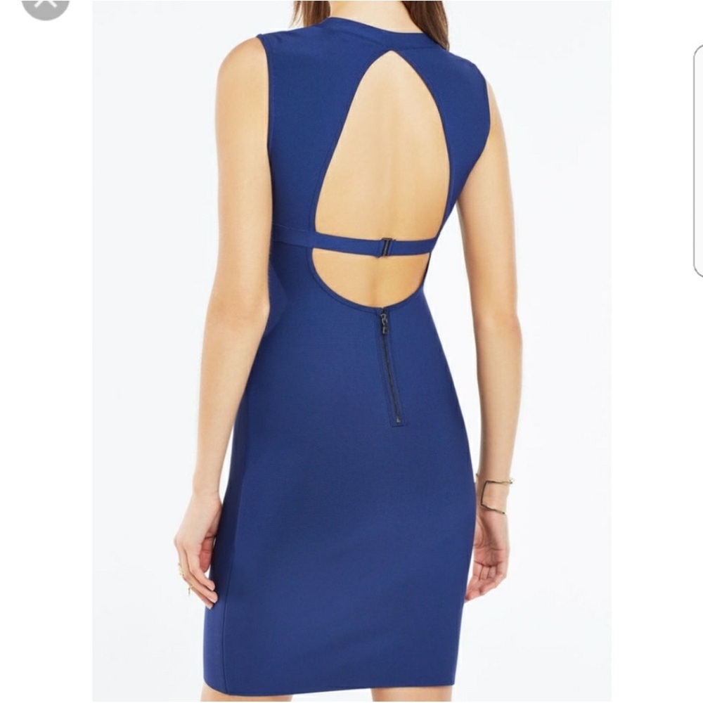 BCBGMaxAzria Blue Ribbed Mini Dress - Picture 2 of 6